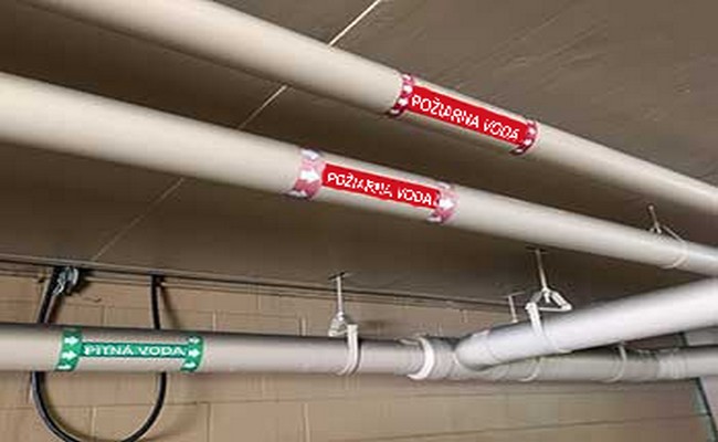 Označovanie potrubí podľa prevádzkovej tekutiny
